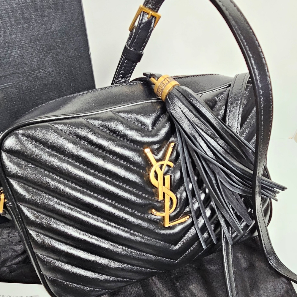 YSL Lou camera bag Vitello black quilted with box, dust bag, etc.. FIRM no b… - Picture 4 of 16